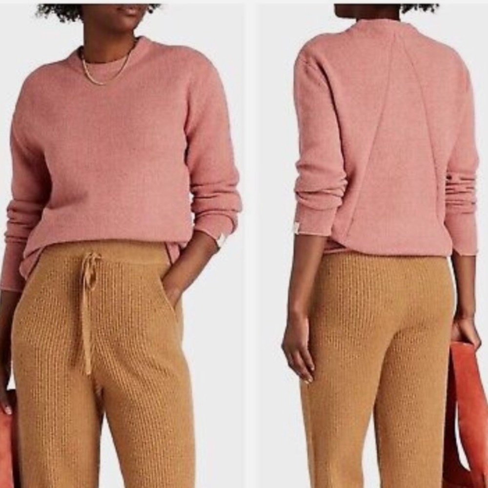 Rag & Bone Elsa Crew Sweater Tunic Cotton Alpaca Blend Oversize Mauve Lounge XS